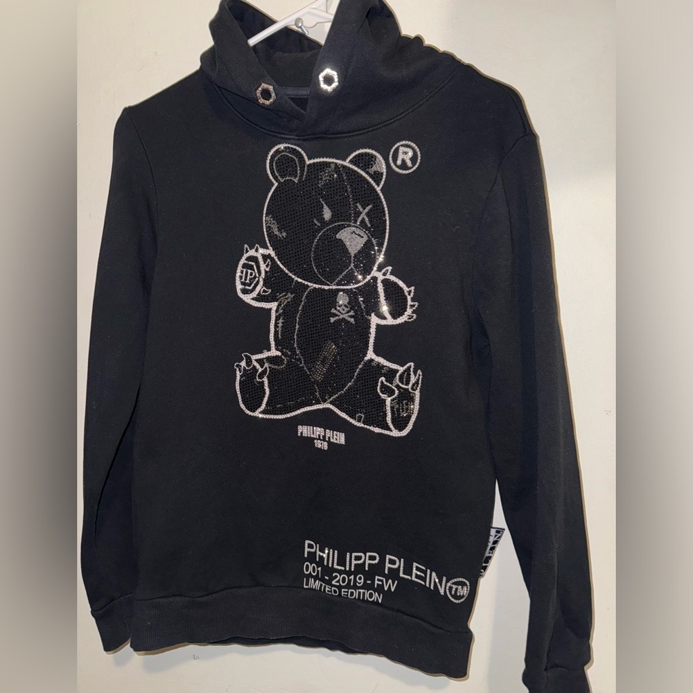 Phillipp Plein Teddy Bear Fashion Week Limited Edition Bejeweled Hoodie